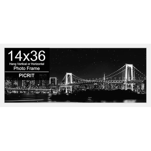 14x36 Poster Frame, Photo Frame for Wall Mounting Display, White