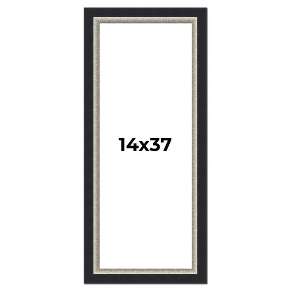 14x37 Frame Black Real Wood Picture Frame Width 2.25 Inches | Interior Frame Depth 0.5 Inches |