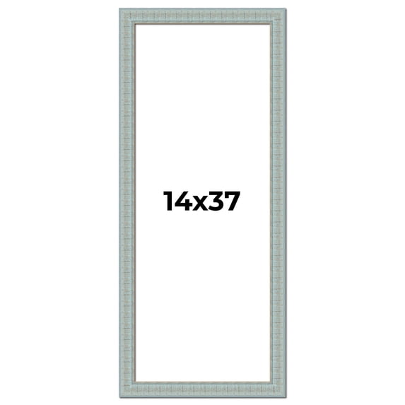 14x37 Frame Blue Teal Distressed Solid Wood Picture Frame | 1.625 Inch Moulding Width | Sonoma Blue