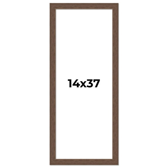 14x37 Frame Brown Distressed Barnwood Picture Frame | Rustic Farmhouse Photo Frame Includes UV