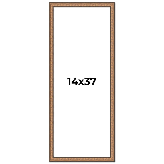 14x37 Frame Gold Real Wood Picture Frame Width 1.25 inches | Interior Frame Depth 0.5 inches |