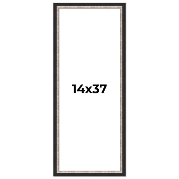 14x37 Frame Silver Real Wood Picture Frame Width 1.25 Inches | Interior Frame Depth 0.75 Inches |