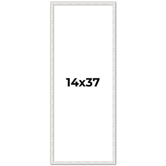 14x37 Frame White Real Wood Picture Frame Width 0.75 inches | Interior Frame Depth 0.5 inches |