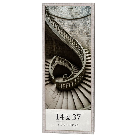 14x37 Frame White Real Wood Picture Frame Width 0.75 inches | Interior Frame Depth 0.5 inches |