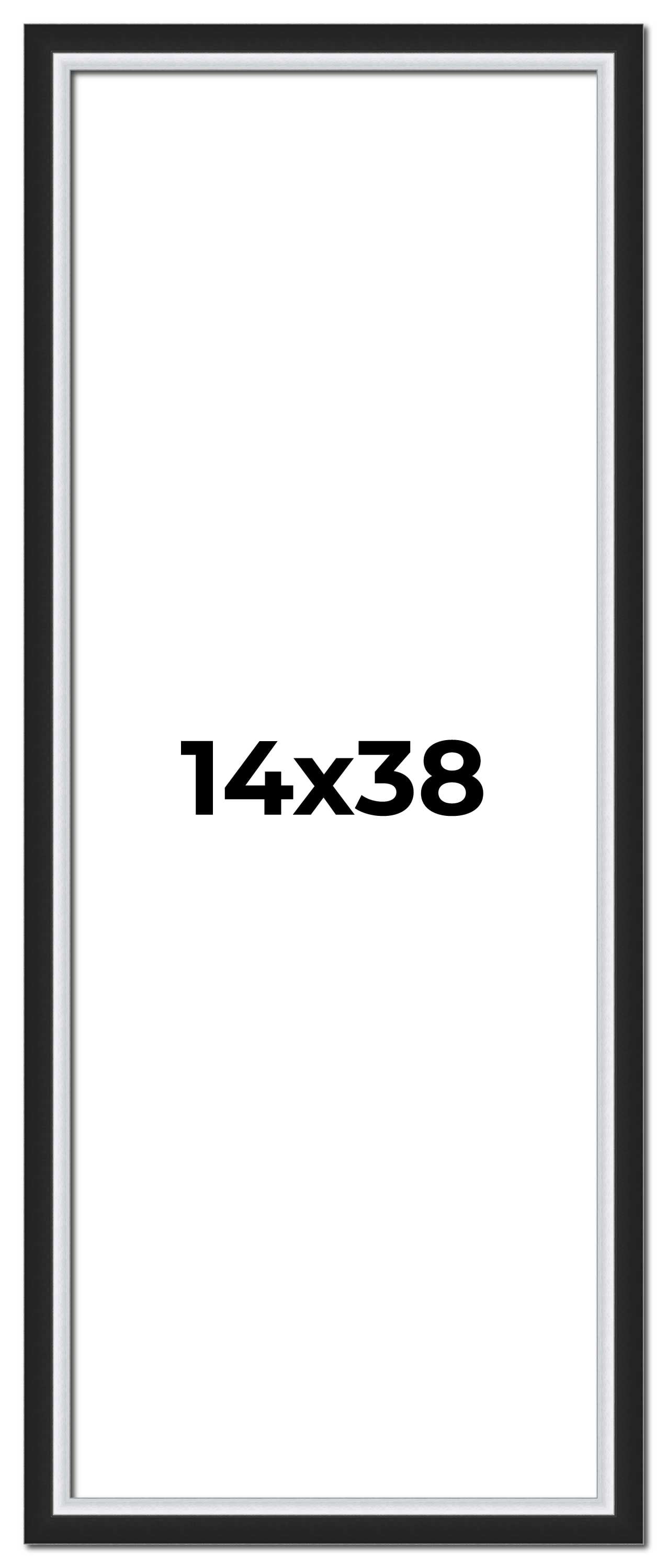 14x38 Frame Black Silver Solid Wood Picture Frame Width 1 25 Inches 14x38 frame black silver solid wood picture frame width 1 25 inches