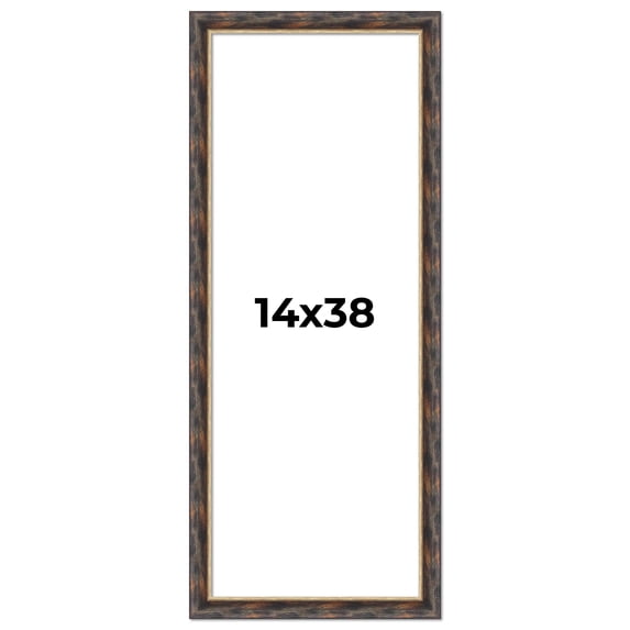 14x38 Frame Gold Real Wood Picture Frame Width 1.5 inches | Interior Frame Depth 0.5 inches |