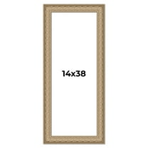 14x38 Frame Ornate Silver Beaded Solid Wood Picture Frame Width 2.5 Inches | Interior Depth 1