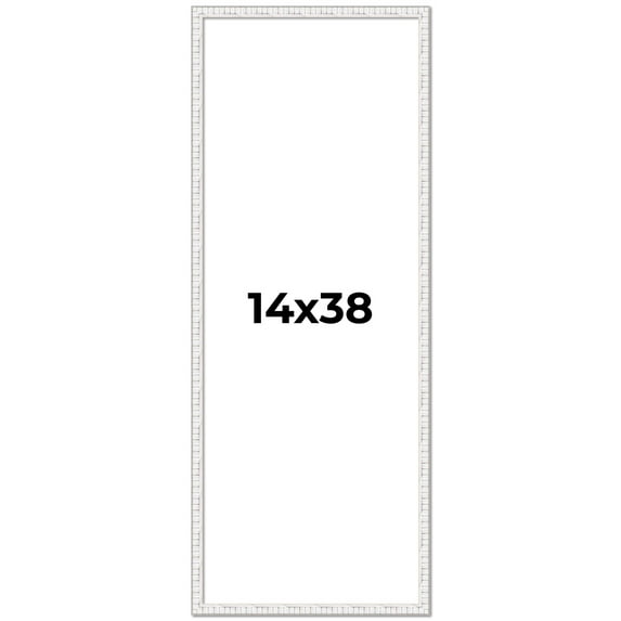 14x38 Frame White Real Wood Picture Frame Width 0.75 inches | Interior Frame Depth 0.5 inches |