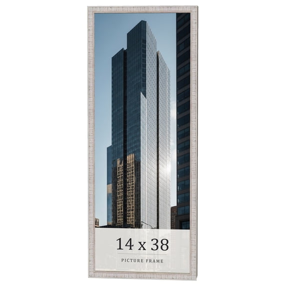 14x38 Frame White Real Wood Picture Frame Width 0.75 inches | Interior Frame Depth 0.5 inches |