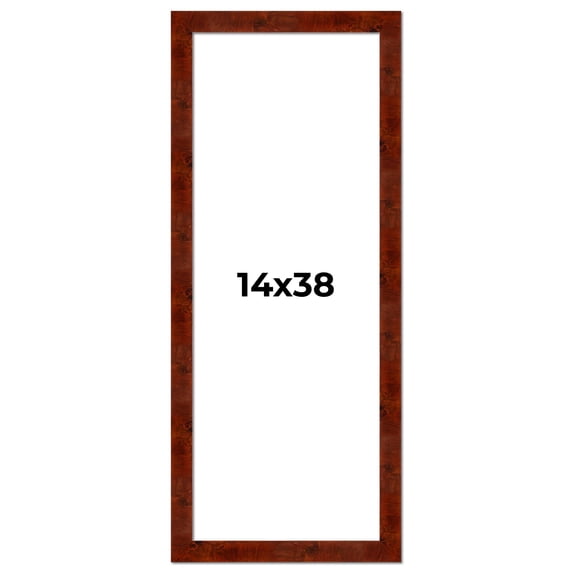 14x38 Walnut Brown Veneer Real Wood Picture Frame Width 1.75 inches | Interior Frame Depth 0.5