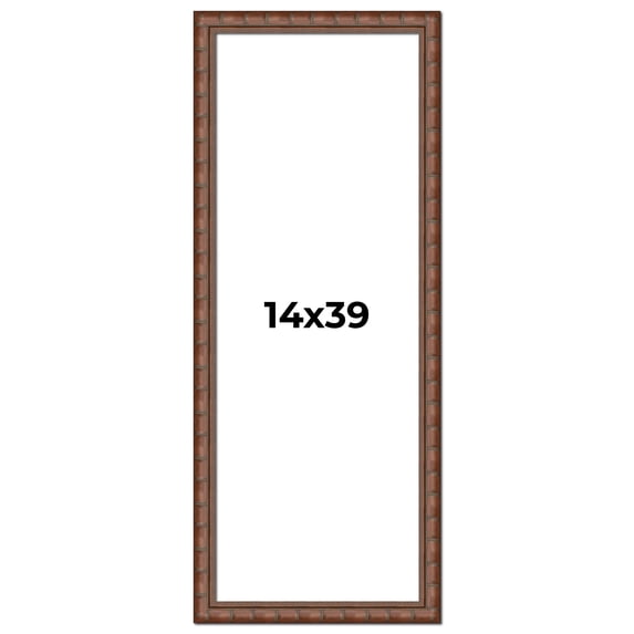 14x39 Dark Brown Bamboo Real Wood Picture Frame Width 1.5 inches | Interior Frame Depth 0.5 inches