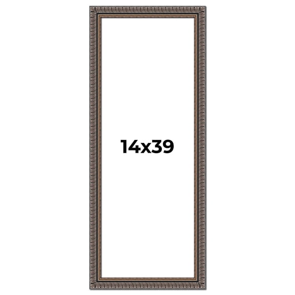 14x39 Frame Black Feather Payton Ornate Solid Wood Picture Frame Width 1.75 Inches | Interior Depth
