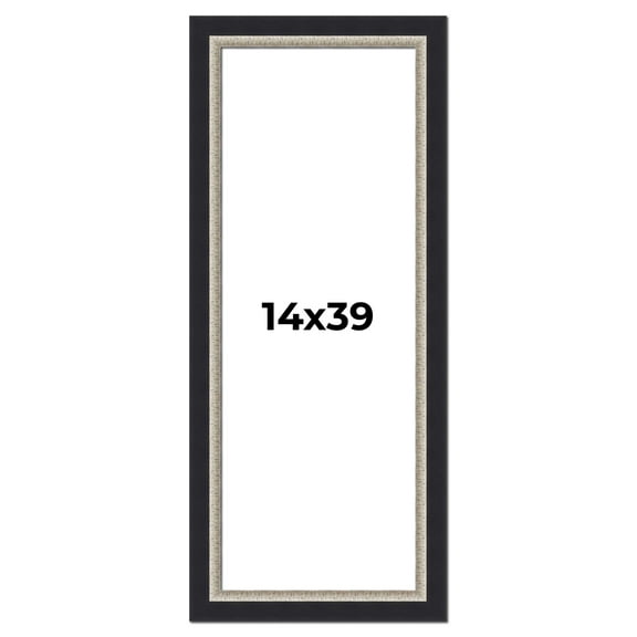 14x39 Frame Black Real Wood Picture Frame Width 2.25 Inches | Interior Frame Depth 0.5 Inches |
