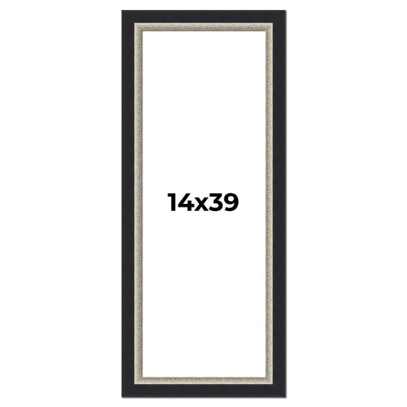 14x39 Frame Black Real Wood Picture Frame Width 2.25 Inches | Interior Frame Depth 0.5 Inches |