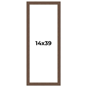 14x39 Frame Brown Farmhouse Solid Wood Picture Frame Width 1.5 Inches | Interior Frame Depth 0.5