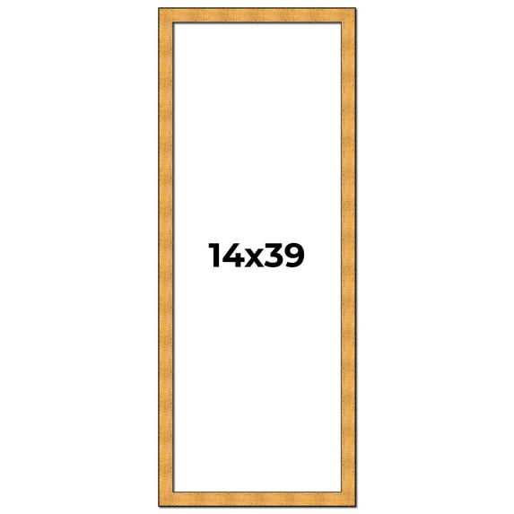 14x39 Frame Gold Rustic Solid Wood Picture Frame | 1.25 Inch Wide Moulding | Rustique Gold