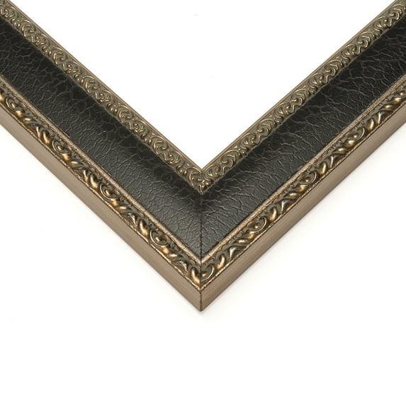 14x39 Frame Silver Brown Ornate Solid Wood Picture Frame Width 1.75 Inches | Interior Frame Depth