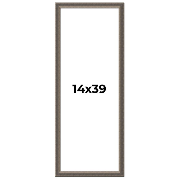 14x39 Frame Silver Real Wood Picture Frame Width 1.25 Inches | Interior Frame Depth 0.5 Inches |