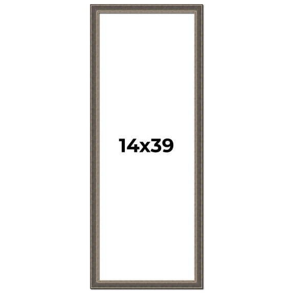 14x39 Frame Silver Real Wood Picture Frame Width 1.25 Inches | Interior Frame Depth 0.5 Inches |
