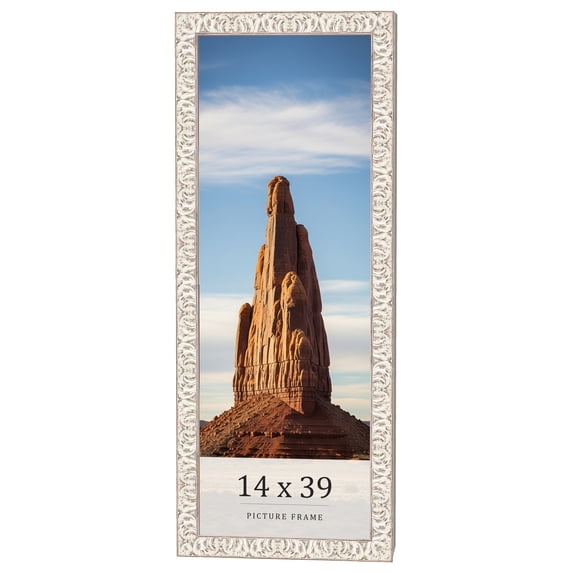 14x39 Frame White Real Wood Picture Frame Width 1.5 inches | Interior Frame Depth 0.5 inches |