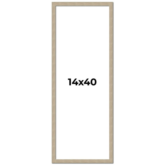 14x40 Frame Grey Solid Wood Picture Frame Width 1 Inches | Interior Frame Depth 0.5 Inches |