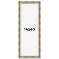 thumbnail image 1 of 14x40 Shadow Box Frame Silver | 1.75 inches Deep Real Wood Traditional Shadowbox Display Frame | UV, 1 of 8