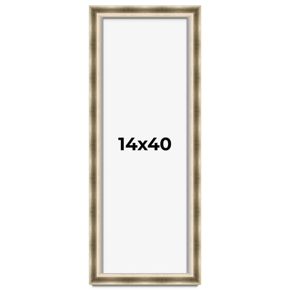 14x40 Shadow Box Frame Silver | 1.75 inches Deep Real Wood Traditional Shadowbox Display Frame | UV