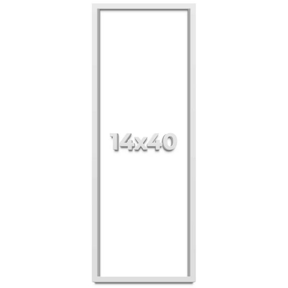 14x40 Shadow Box Frame White | 2 Inches Deep Real Wood Contemporary Shadowbox Display Frame | UV
