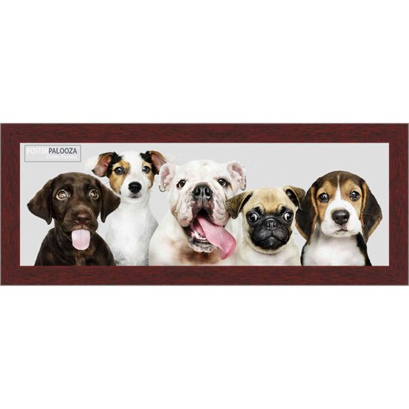 14x40 Mahogany Picture Panoramic Frame - UV Acrylic, Foam Board Backing, Hanging Hardware