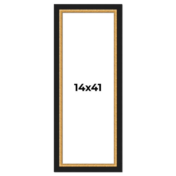 14x41 Frame Gold Real Wood Picture Frame Width 2.25 Inches | Interior Frame Depth 0.5 Inches |