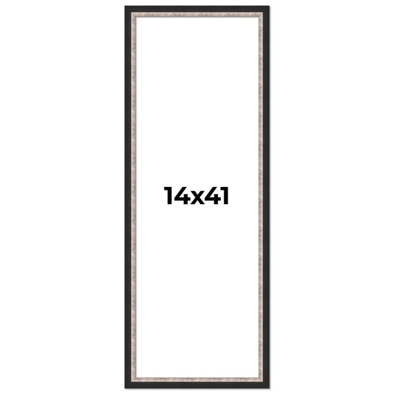 14x41 Frame Silver Real Wood Picture Frame Width 1.25 Inches | Interior Frame Depth 0.75 Inches |