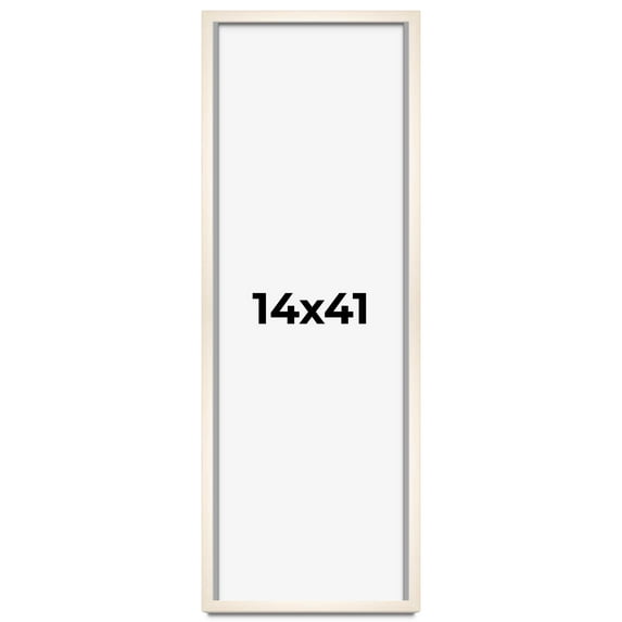 14x41 Frame White Wheat Solid Wood Picture Frame | Moulding Width 0.75 Inches | Interior Depth 0.5