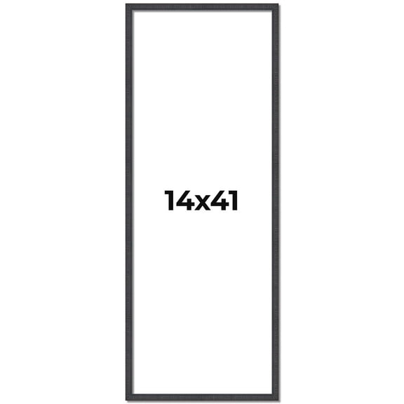 14x41 Rustic Brown Real Wood Picture Frame Width 0.75 inches | Interior Frame Depth 0.5 inches |