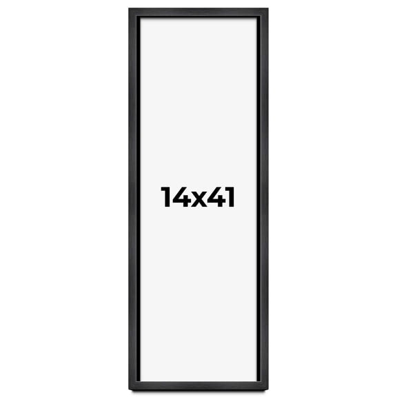 14x41 Shadow Box Frame Grey Charcoal Black | 0.875 Inches Deep | Solid Wood Shadowbox Display Frame