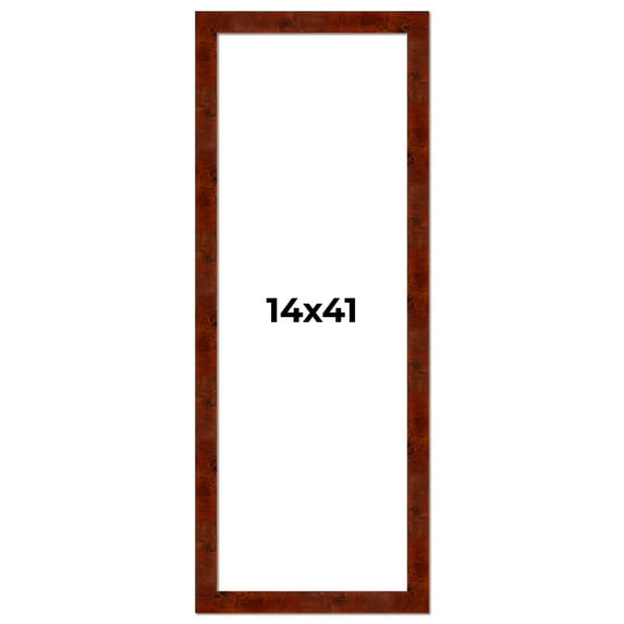 14x41 Walnut Brown Veneer Real Wood Picture Frame Width 1.75 inches | Interior Frame Depth 0.5