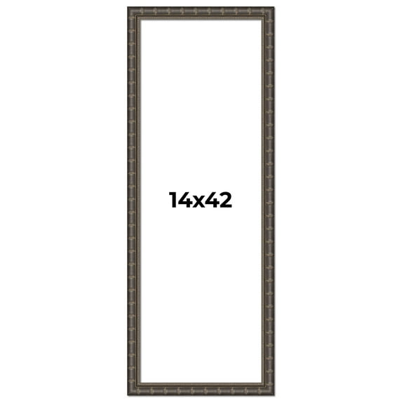 14x42 Frame Black Bamboo Solid Wood Picture Frame Width 1.5 Inches | Interior Frame Depth 0.5