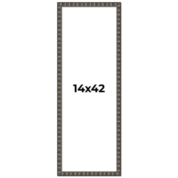 14x42 Frame Black Brown Chestnut Mosaic Solid Wood Picture Frame | 1.125 Inch Moulding Width |