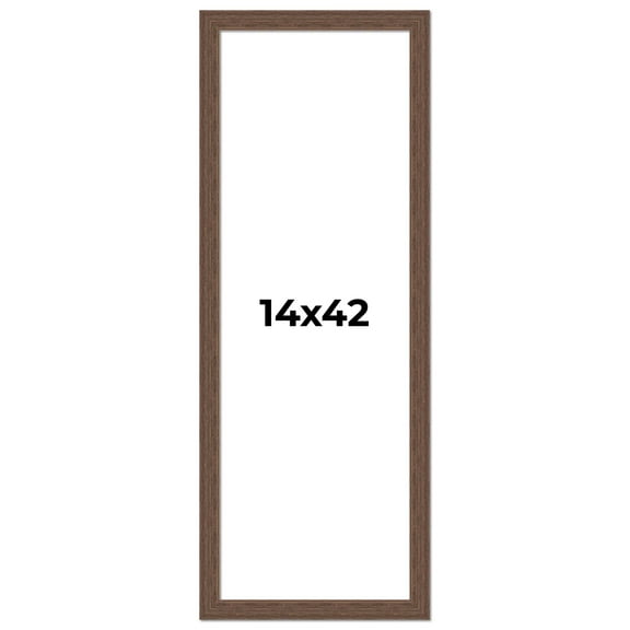 14x42 Frame Brown Farmhouse Solid Wood Picture Frame Width 1.5 Inches | Interior Frame Depth 0.5