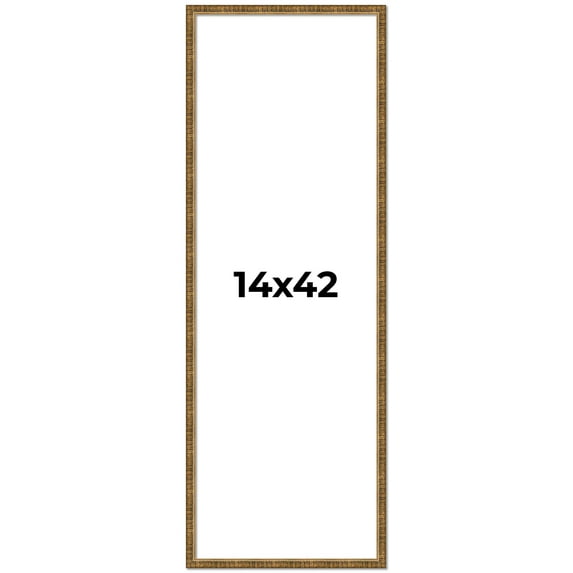 14x42 Frame Gold Kingsley Distressed Solid Wood Picture Frame Width 0.75 Inches | Interior Frame