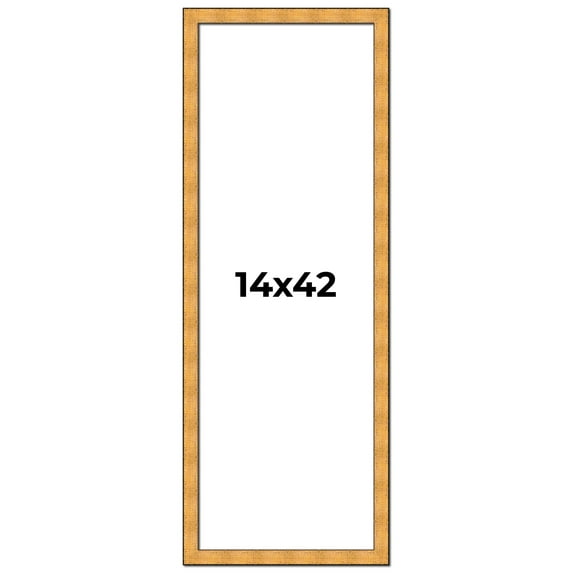 14x42 Frame Gold Rustic Solid Wood Picture Frame | 1.25 Inch Wide Moulding | Rustique Gold