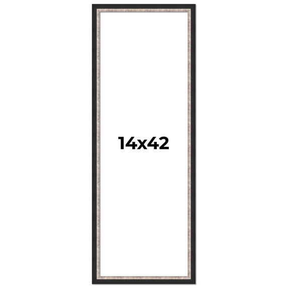 14x42 Frame Silver Real Wood Picture Frame Width 1.25 Inches | Interior Frame Depth 0.75 Inches |
