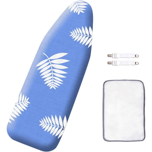 14x42 Inch Over-The-Door Ironing Board Replacement Pad/Cover,100% Cotton Iron Board Cover and Heavy-Duty Extra Thick Pad,Resists Scorng and Staining,Snug fit Ironing Board Cover