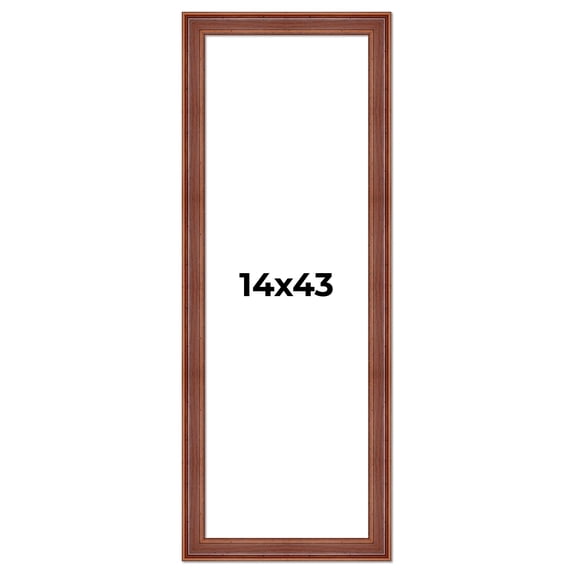 14x43 Frame Brown Old Farmhouse Waxed Board 2" Wide Wood Frame Width 2 Inches | Interior Depth 0.5