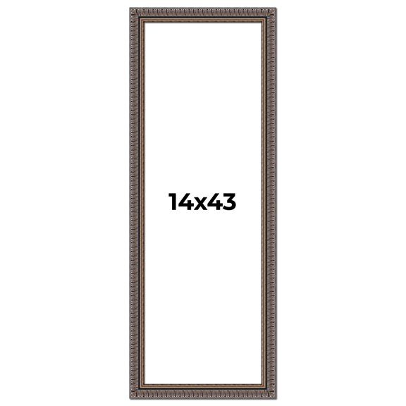 14x43 Frame Black Feather Payton Ornate Solid Wood Picture Frame Width 1.75 Inches | Interior Depth