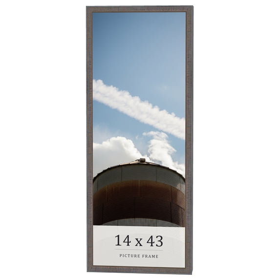 14x43 Frame Blue Kingsley Pewter Solid Wood Picture Frame Width 0.75 Inches |Interior Depth 0.5