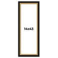 thumbnail image 1 of 14x43 Frame Gold Real Wood Picture Frame Width 2.25 Inches | Interior Frame Depth 0.5 Inches |, 1 of 8