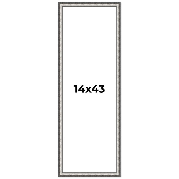 14x43 Frame Silver Real Wood Picture Frame Width 1.125 Inches | Interior Frame Depth 0.5 Inches |