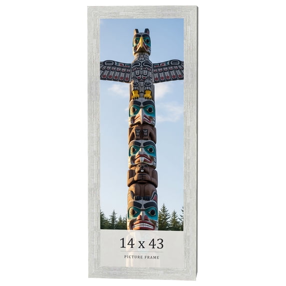 14x43 Frame White Real Wood Picture Frame Width 1.5 inches | Interior Frame Depth 0.5 inches | Barn