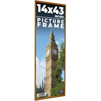 14x43 Honey Brown Real Wood Picture Frame Width 0.75 inches | Interior Frame Depth 0.5 inches |