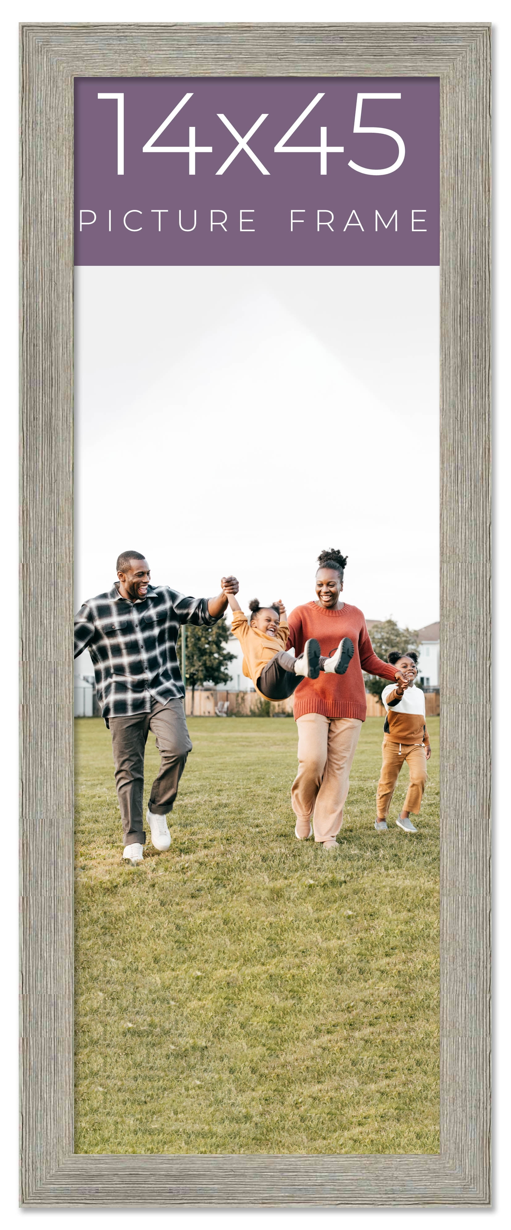 14x45 Frame Grey Real Wood Picture Frame Width 1.5 inches | Interior Frame  Depth 0.5 inches | Barn - Walmart.com